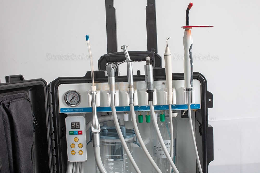Greeloy&reg; GU-P208 Portable Dental Unit + Electric Dental Motor + Curing Light + Scaler Handpiece